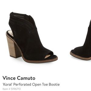 Vince Camuto “Koral” Perforated Open Toe Bootie
